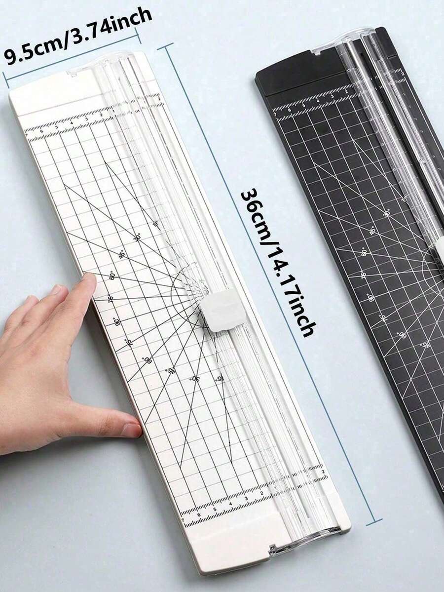 1pc Portable A3/A4 Paper Cutter, Simple Precision Paper Trimmer, Plastic Dual-Directional Paper Cutter With Automatic Protection Blade, Suitable For School, Home And Office, For Photos, Cards, Scrapbook Trimming, Halloween, Christmas Gifts - Multiple Styles - View 1