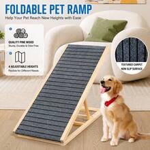 Portable And Foldable Cat Climbing Frame, Wooden Dog Stairs, Ramp, Adjustable Indoor Dog Climbing Frame - Multicolor - View 1