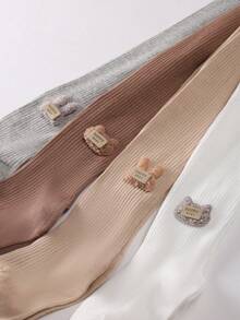 4 Pairs Baby Girls Vertical Stripe Rabbit & Cat Pattern Leggings Tights, Solid Color, Casual Versatile, Suitable For All Seasons, Back To School - Multicolor - View 10