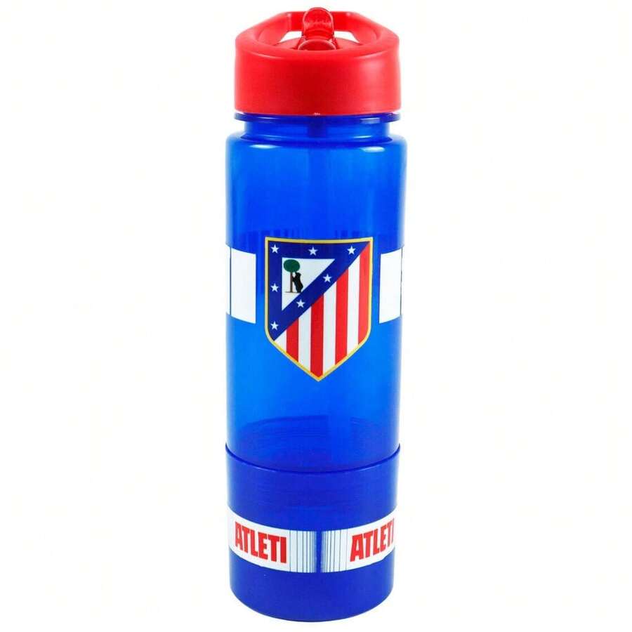 Atlético de Madrid زجاجة وجبات خفيفة 450 مل + 150 مل، زجاجة مياه بلاستيكية للأطفال، حجرة سفلية للوجبات الخفيفة، العودة إلى المدرسة - الخيار 5 - مشاهدة 1