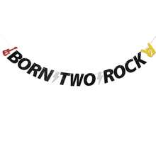 Black Born Two Rock 橫幅－2歲生日搖滾派對裝飾，音樂搖滾嘻哈派對裝飾 - 生日 - 查看 6