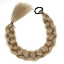 24 Inch Hand-Woven Ponytail, With Elastic Rubber Band, Synthetic Fiber Long Braid, Suitable For Women's Daily Use - Multicolor - View 3