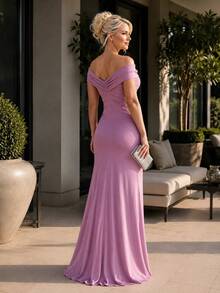 Long Emerald Dress, Blue, Green, Red, Marsala, Rose, Olive + Colors - 紫丁香 - 查看 5