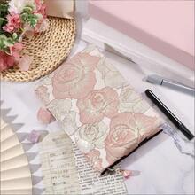 精緻刺繡花卉書套，適用於平裝書 | 水彩花卉圖案可水洗柔軟布料 A5 書套，適用於 8.6 X 5.5 英吋書籍 | 可調節保護套，適用於筆記本與精裝聖經 - 書套 - 查看 4