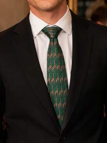 1PC Men's Casual Dog/Giraffe Pattern Hand-Tied Tie, Suitable For Business Daily Commute Matching - Multicolor - View 4
