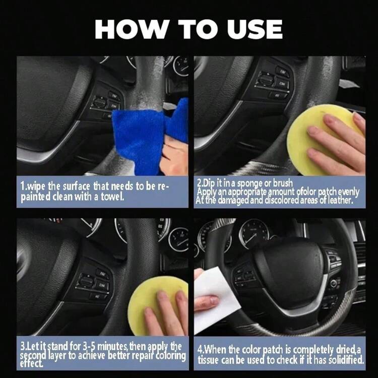 Imitation Leather Repair Paste For Steering Wheels And Car Seats - Restore Faded Imitation Leather, Repair Tears And Scratches. - A - View 5