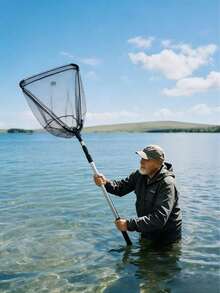1pc Integrated Fishing Net, With A Deepened And Reinforced Design, Is Very Suitable For Freshwater Fishing. It Is Easy To Grab And Release, And Neither Big Fish Nor Small Fish Can Escape. - Multiple Specifications - View 1