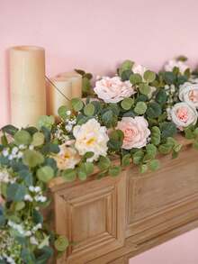 180CM Silk Fabric Money Plant & Baby's Breath Vine, 1pc - Pink - View 5