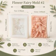 3D Flower Fairy Silicone Soap Mold Handmade Fairy Girl Soap Making Mold Rectangle Oval Mold For Cold Process Soap Resin Clay Wax DIY Craft - Flower Fairy - View 8