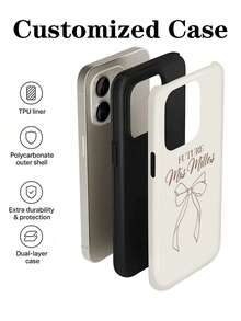 1 Stück personalisierte "Future Mrs." Handyhülle mit Schleife und personalisierter Unterschrift-Segnung individuelle Brautnamen Schutzhülle, elegantes Brautparty Hochzeitsdesign, modische Handyhülle Anpassung kompatibel mit iPhone, geeignet für Verlobungs- und Hochzeitsveranstaltungen, perfektes Geschenk für Braut, Junggesellinnenabschied, Jahrestag, Feiertag und besondere Anlässe - Verschiedenfarbig - Übersicht 5