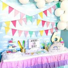 1/4pcs 4m Yellow Jute Triangle Bunting, Colorful Linen Triangle Flags, Reusable Fabric Triangle Garland, Suitable For Birthday, Wedding, Home Decor Hanging, Spring Decoration, Easter Basket Filler, Photography Backdrop, Bohemian Style Decor - Multicolor - View 7