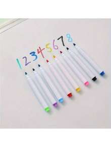 8 Colors Dry Erase Markers With Erasers, Suitable For Office Whiteboards, Calendars, Fridges, Creative Holiday Gifts, Back To School Supplies, Etc. - Multicolor - View 3