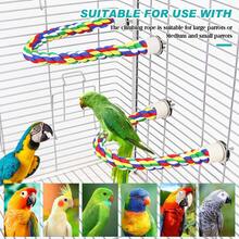 Bird Cotton Rope Perch Stand, Parrot Climbing Chew Toy, Training Standing Perch For Pet Birds, Enrichment Entertainment Cage Accessory, 4 Sizes To Choose - Multicolor - View 3