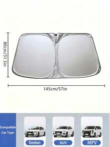 Upgraded Universal Car Front Windshield Sunshade, Foldable Easy Installation Portable Storage Car Sunshade, Made Of High-Efficiency Heat-Insulating Material, Blocks Strong Light And UV Rays, Effectively Blocks Sunlight, Reduces Glare - A - View 8