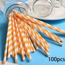 25/100pcs Light Blue/Pink Striped Straws, Beverage Straws, 6mm Diameter, Cute Cartoon Striped Paper Straws, 197mm Length - Perfect For Birthday Parties, Weddings And Anniversaries, Mother's Day - View 26