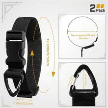 3pcs Adjustable Garden Hose Straps, Heavy Duty Extension Cord Organizer, Hanging Storage Straps For Garage And Workshop, Reusable Cable Management Ties - Black/3Pcs - View 8