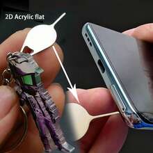 2D Flat Motorcycle Boy Keychain With Phone SIM Card Ejector, Universal Decorative Pendant For Car Keys And Backpacks, Street Style Acrylic, All Seasons - Image Color - View 5