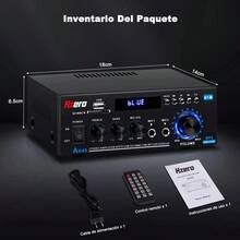 Amplificador USB Bluetooth Audio AK45 Mini Estéreo 2 Canales para Casa 80W RCA Radio FM Hzero - Tipo de Enchufe A USA (110-127V) - Ver 10