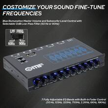 EQS701 7段 1/2-DIN 車用音響圖形等化器/分頻器，配備前置 3.5mm Aux 輸入、後置 RCA Aux 輸入與高電位喇叭輸入 - EQS701 - 查看 4