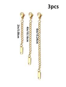 1/3/6pcs Rantai Perpanjang Liontin Hati Berlapis Emas 18K dari Stainless Steel, Proses Elektroplating Vakum - Sangat Tahan Lama dan Indah, Cocok untuk Kalung, Gelang, Gelang Kaki, dan Perhiasan DIY Lainnya, Tersedia dalam Warna Emas/Perak - Label berbentuk hati - View 5
