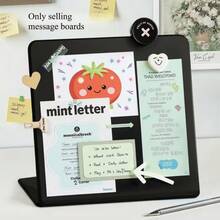 1pc Desktop Message Board, Small Black Chalkboard Vertical Erasable Memo Board, Solid Color Office Reminder Board, Magnetic Display Rack, Suitable For Home, School, Kitchen, Office, Restaurant, Reminder! - Multiple Styles - View 8
