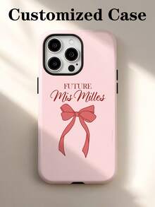 1 Stück personalisierte "Future Mrs." Handyhülle mit Schleife und personalisierter Unterschrift-Segnung individuelle Brautnamen Schutzhülle, elegantes Brautparty Hochzeitsdesign, modische Handyhülle Anpassung kompatibel mit iPhone, geeignet für Verlobungs- und Hochzeitsveranstaltungen, perfektes Geschenk für Braut, Junggesellinnenabschied, Jahrestag, Feiertag und besondere Anlässe - Verschiedenfarbig - Übersicht 3