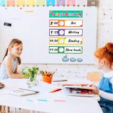 12pcs Daily Schedule Cards, Erasable DIY Visual Schedule Board, Suitable For Home, Classroom Wall Decor, Home Learning And Classroom Resource Educational Toy - 彩色 - 查看 4