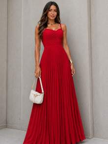 Women Long Dresses - Red - View 2