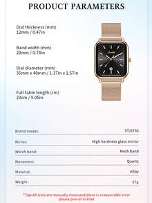 SUNKTA LIGE Women's Fashion Luxury Quartz Watch, Waterproof, Daily Wear, Date Display, Luminous Dial, Casual Watch - Rose Gold - View 4