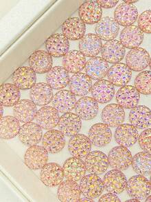 1 Pack 40pcs Round Resin Rhinestone Sequins DIY Clothing Accessories Shoes Hats Bags Hair Accessories Decoration - White - View 8