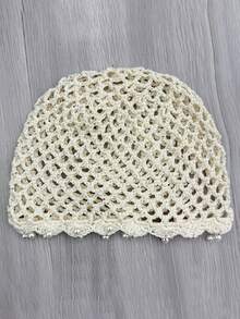 1pc Fashion Bohemian Sequin Pearl Pendant Mesh Hollow Knit Hat Women's Decorative Hat Beach Vacation Travel Accessory Party Decoration Gift For Friends - Multicolor - View 7