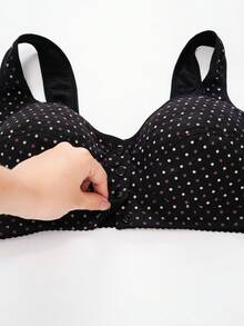 3pcs Polka Dot Decor Front Closure Wireless Bra Women's Lingerie - Multicolor - View 8