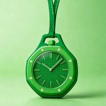 ZOEA 1pc Creative Octagonal Pendant Watch, Multifunctional Quartz Keychain With Strap, Bag And Backpack Pendant, Fashion Accessory, Ideal Gift For Friends In 8 Colors - Green - View 2