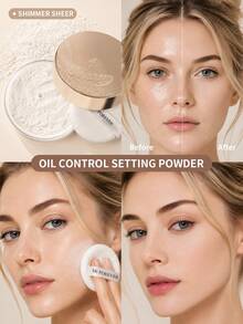 FV 10g Soft Focus Setting Powder Matte Oil Control Long Lasting Talc-Free Loose Face Powder Smooth Texture Face Powder For Oily Dry Skin Brand Beauty Makeup Face Paint For Women & Girls Perfect For Ideal For Y2K Fancy Fashion ,Birthday & Parties - SHIMMER SHEER - View 2
