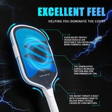 Limited Edition  Carbon Fiber T700 Paddle Tennis Paddle - Epp Foam Core, 16mm Thick, High Elasticity, Excellent Control, Durable, Competitive Player Choice - Light Grey - View 4