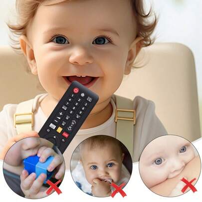 1pc Remote Control Shape Baby Teether, Soft Silicone Chew Toy For Teething Relief, Early Educational Sensory Toy For Baby Boys & Girls 3-24 MonthsOld