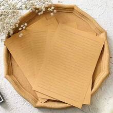 22pcs Vintage Cowhide Letter Paper Red/Beige Linen Envelope Set, Horizontal Lined Letter Paper For Handwriting, Handwritten Love Letters, Includes 12 Letter Papers + 5 Envelopes + 5 Wax Seals - Set - View 4