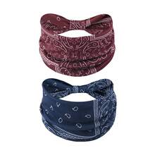 1-6 pièces Bandeau femme à motif cachemire, bandeau de sport bohème, accessoires pour cheveux pour festival, fête, vacances et usage quotidien toute l'année - Multicolore - Voir 14