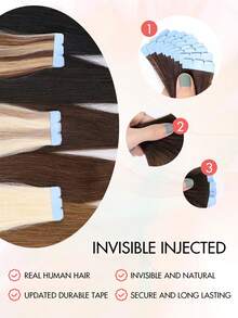 Invisible Hair Extensions Double-Sided Seamless Tape-In Extensions 12-24 Inches With Mini Tape - S2 - View 5