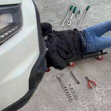 Cama deslizante de 36 pulgadas para mecánico con 6 ruedas, capacidad de carga 150kg, plataforma robusta ergonómica para reparación automotriz en garaje y taller mecánico - por defecto - Ver 3