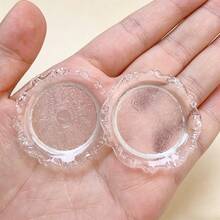 1pc Mini Transparent Lace Edge Nail Art Palette, Small Transparent Pattern Nail Gel Polish Mixing Board, Portable Nail Art Paint Drawing Tray, DIY Nail Salon Design Supplies - Multicolor - View 5