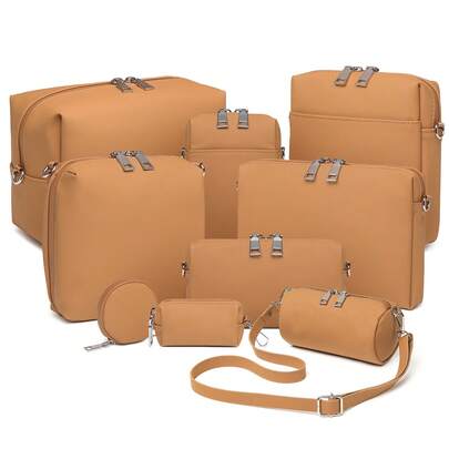 Joyway 10-Piece Travel Makeup Bag Set, Large Capacity Makeup Bags, Waterproof And Portable Makeup Bag Organizer, Can Be Fitted With A Strap.