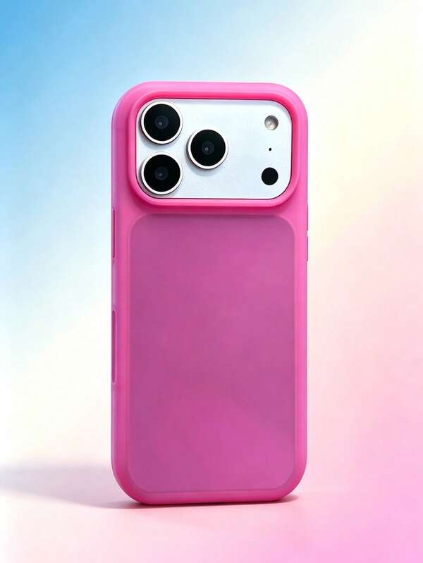 1PC Dragon Fruit Color Ice Transparent Jelly Case Compatible With Apple 17Promax/16Pro/15Promax/14Pro/13Promax Solid Color Protective Shell