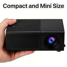 MOMAN Full HD 有線迷你便攜投影機,無 WiFi/藍牙,有線手機連接,內建喇叭,EU/UK/US/AU 插頭,適用於居家、辦公室、旅行 - 黑色 - 查看 5