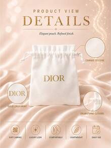 Dior 藍色緞面大腸圈髮圈 10cm/8cm，柔軟緞面附品牌 Logo 印花，彈性髮圈，適合日常髮型造型與禮盒贈禮 - 藍色 - 查看 7