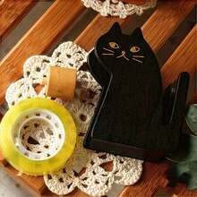 1pc/2pcs Cute Cat Tape Dispenser, Vintage Tape Cutter, Includes 1 Roll Of Tape, Suitable For Home Office Desk - A - View 3