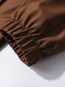 1pc Men's Coffee Brown Lapel Jacket, Smooth Woven Fabric, Easy Care, Classic Small Lapel Design, Flattering Neckline, Snap Button Closure, Casual Style, Versatile All-Match Solid Color Outerwear For Daily Commute And Leisure Outings - Coffee Brown - View 8