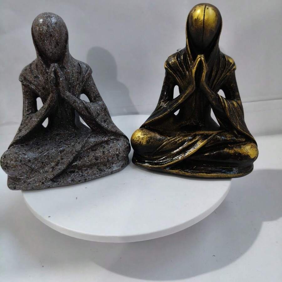 1pc Cross-Border Alien Meditation Flat Print Acrylic Statue Ornament, Desktop Decor Creative Gift