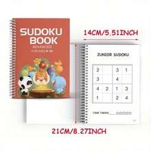 Set Buku Sudoku Lengkap untuk Usia 3 hingga 12 Tahun ke Atas dengan Empat Tingkat Progresif: Junior, Menengah, Mahir, dan Tantangan. Buku Bersampul Spiral dengan Teka-Teki Logika untuk Konsentrasi dan Pemahaman Angka. Pembelajaran Tanpa Layar, di Rumah dan Saat Bepergian. - Sudoku - View 4