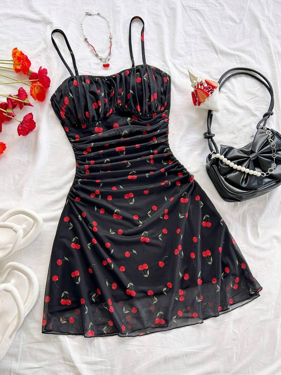 QFWL Popular Women's Short Dress - 黑色 - 查看 1